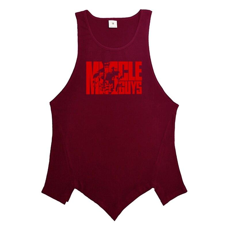 Men’s Gym Clothes Irregular Hem Tank Tops Summer Fashion Trend Street Wear Printed Sleeveless T-shirts Bodybuilding
