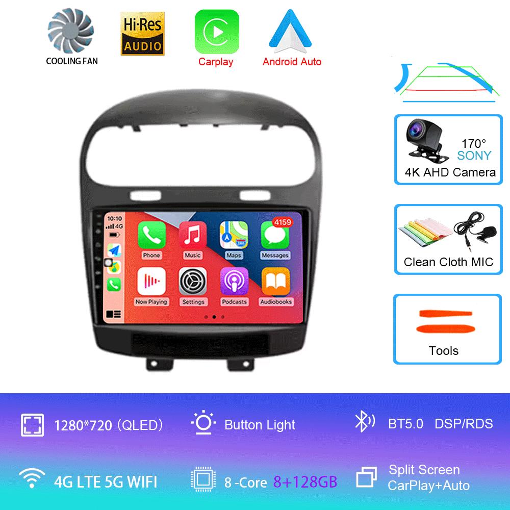 Для Dodge Journey Fiat Leap Freemont 2011 - 2020 Автомагнитола Мультимедийный плеер Навигация GPS DSP 4G Wi-Fi Carplay Auto Android 14
