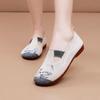 New Cloth Shoes Non-slip Soft Sole Middle-aged and Elderly Shallow Mouth Single Shoes Casual and Comfortable Embroidered Mesh Shoes