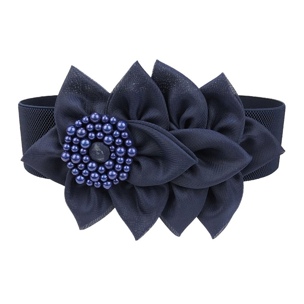 Повседневный эластичный пояс с цветочным украшением, модный пояс, женский пояс