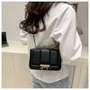 Elegant Solid Color Gold Buckle Decoration Women Casual Shoulder Bag Square