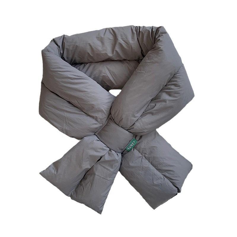 Scarf Women's Winter High-end Sense New Velvet Thickened Outdoor Warm Down Cotton Scarf Scarf