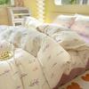 Ins Simple Style Pure Cotton Bed Four-piece Set, Cotton Quilt Cover, Bed Sheet, Small Floral Three-piece Set