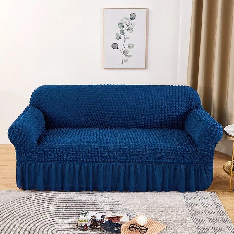 Seersucker Sofa Cover Elastic Sofa Slipcover Adjustable Sofa Cover Furniture Protector For Living Room Bedroom Office Home Decor