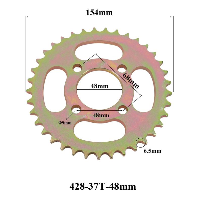 Цепи 428 37T/40T/41T/43T/48T 37MM-76MM Звездочки Задние Звездочки Для 110cc 125cc 140cc Мотоциклов Грязевых Питбайков