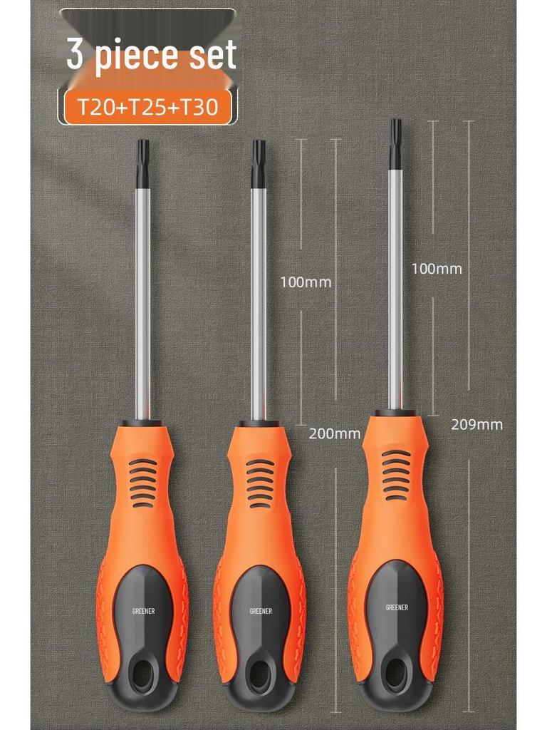 Green Forest Magnetic Hex & Mi Word Screwdriver Set: T8, T15, T20, T25, T30