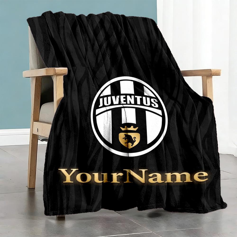 Juventus Personalized Name Blanket Cozy Customizable Blanket Soft & Cozy Perfect for Office Chair Seaside Livingroom Living Room All-Season Use