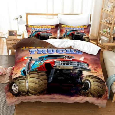 3D Принт Аниме Monster Jam Постельное Белье Односпальный Полуторный Двуспальный Кингсайз Комплект Постельного Белья Monster Jam F1 Подростковая Спальня Комплекты Пододеяльников