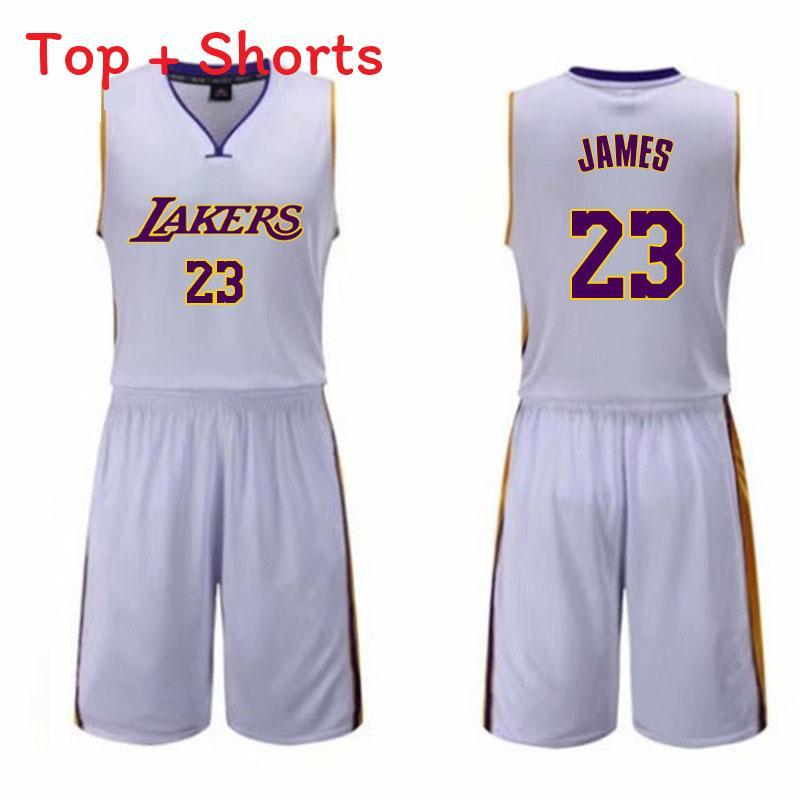 Баскетбольный комплект формы Los Angeles Lakers Леброн Джеймс из полиэстера для мужчин и любителей спорта