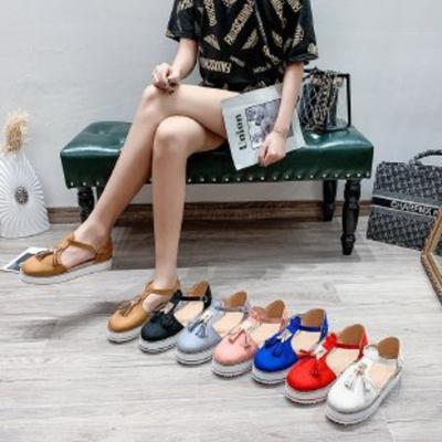 Желаю новые женские туфли большого размера модные полые сандалии на платформе-маффине с бахромой