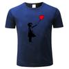 Mens Short Sleeve T Shirt Banksy Girl With Balloon Mens Pemium T Shirt Graffiti Art Urban Art Anarchy Fashion Tee-shirt Male