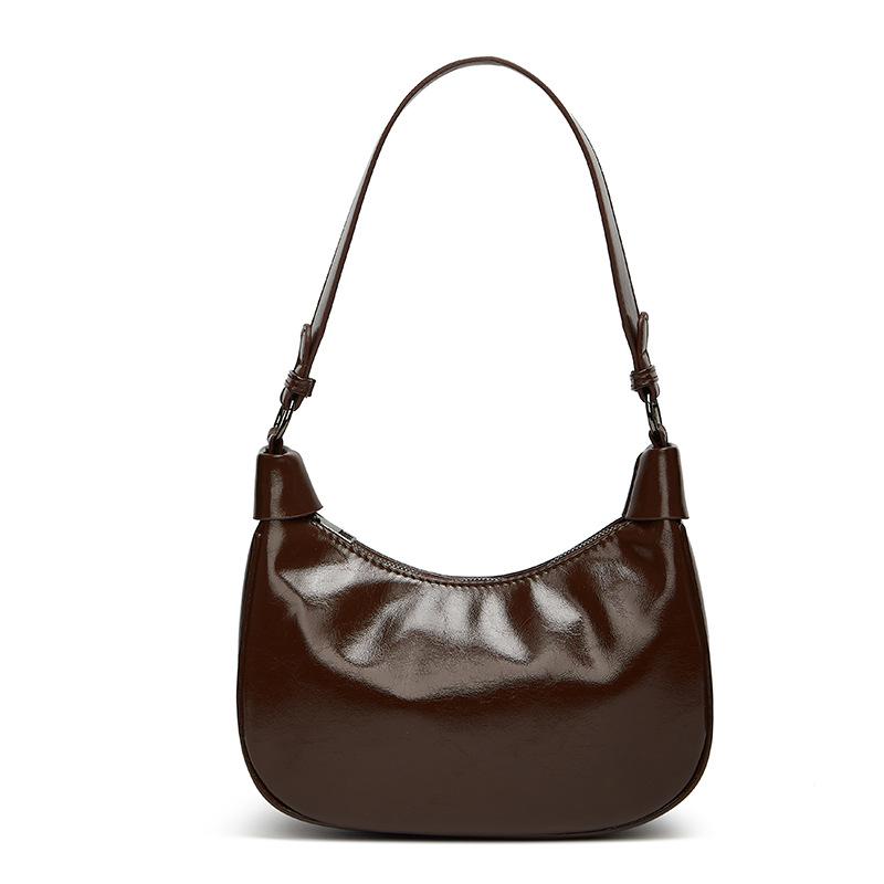 Niche Design Retro Underarm Bag Women's Fashion Single Shoulder Underarm Soft Leather Commuter Dumpling Bag Versatile Messenger Bag