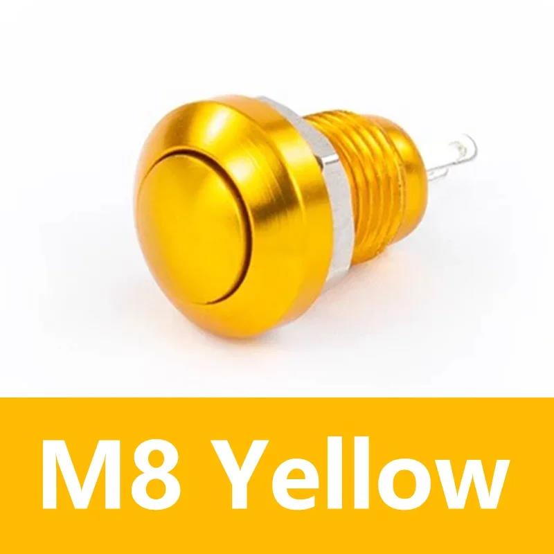 Waterproof M8 Metal Push Button Switch 8mm ON OFF Mini Momentary Electric Switch Screw Terminal No Led