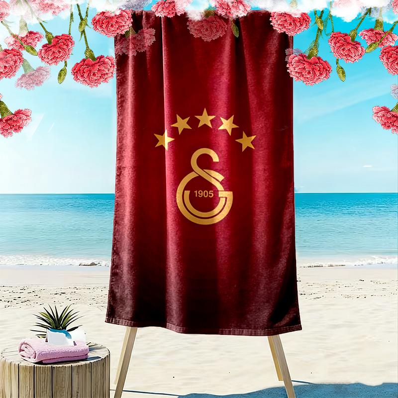 1 шт. Пляжное полотенце Galatasaray SK, Яркое пляжное полотенце, подходящее для активного отдыха, кемпинга, пеших прогулок
