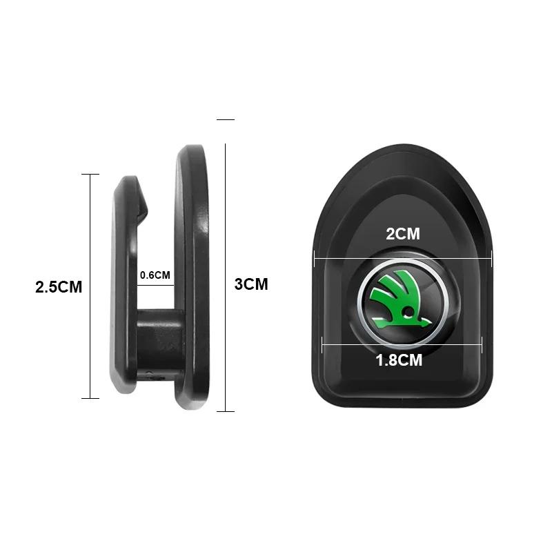 EMIW1 2/4Pcs Car Storage Hooks Holder Clips Interior For Skoda Octavia Kodiaq Enyaq iV Kamiq Scala Superb Fabia Rapid Karoq Vision RS