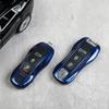 For Porsche Gentian Blue Key Case Cayenne Macan911 Paramela 718/Taycan Blue