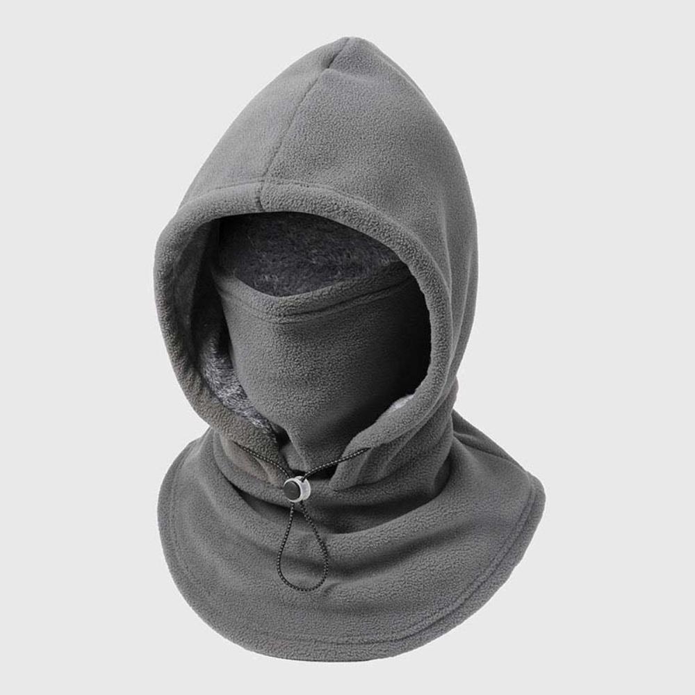 Thermal Hooded Neck Drawstring Pullover Cap Casual Helmet Hat Ski