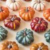 2PCS Artificial Pumpkins Lifelike Simulation Mixed Pumpkins Fake Pumpkins for Festival Halloween Thanksgiving Fall Harvest Home Decoration Halloween