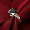 925 Sterling Silver Green AAA Zircon Ring Fashion Wedding Jewelry