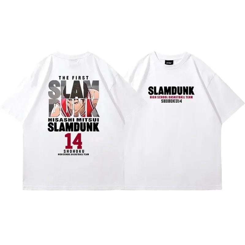 New Anime Slam Dunk Print T-Shirt Men's Women's Oversized Short Sleeve Summer Cool T Shirts