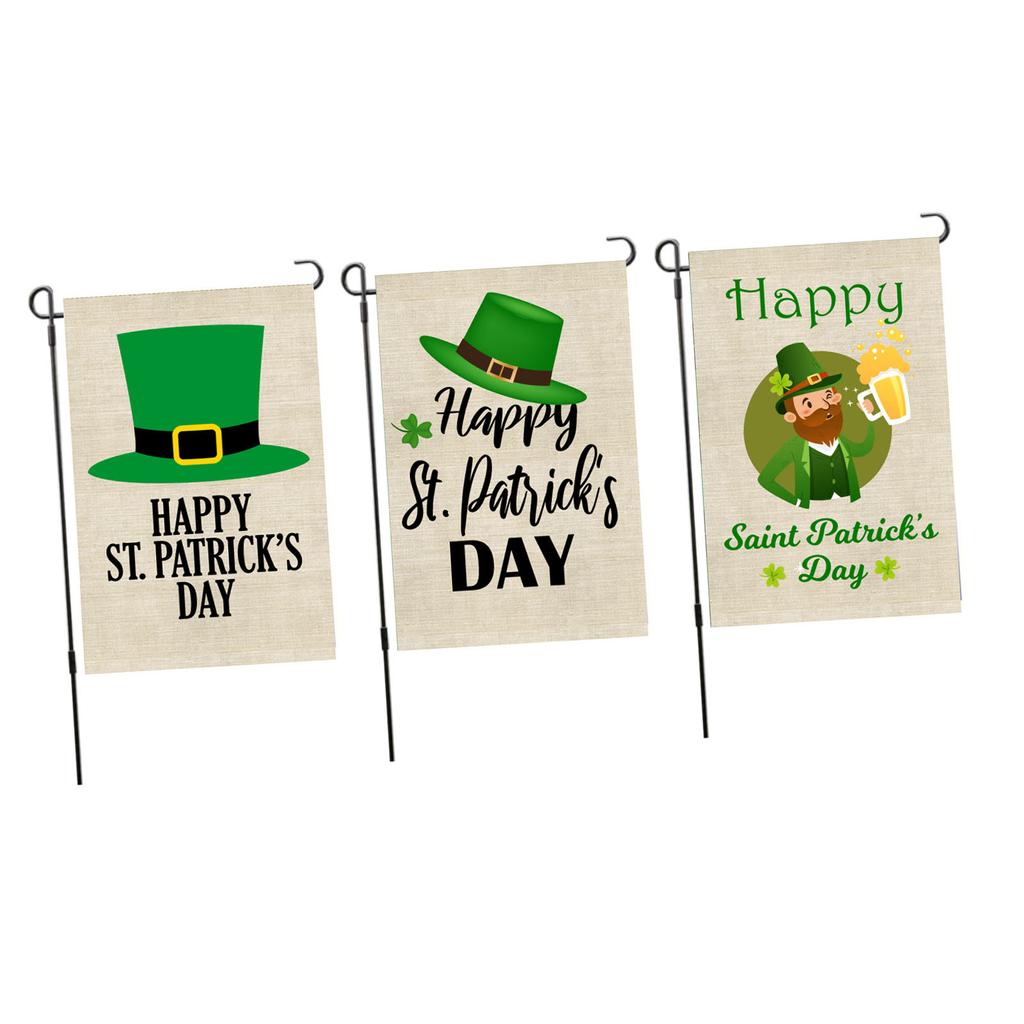 Флаг ко Дню Святого Патрика, двухсторонний декоративный, устойчивый к выцветанию, садовый лист, флаг для газона, двора