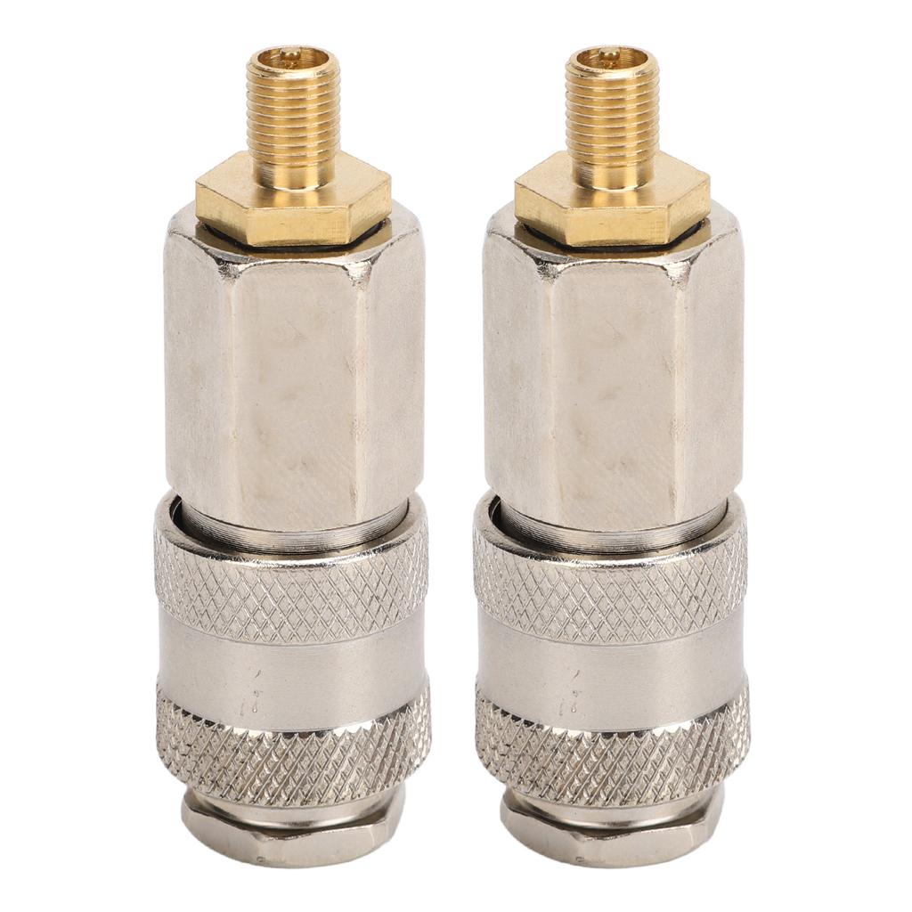 2 Pack Portable Air Compressor Adapters Heavy Duty Steel Male Thread To US Valve 3 In 1 Quick Connector Coupler for