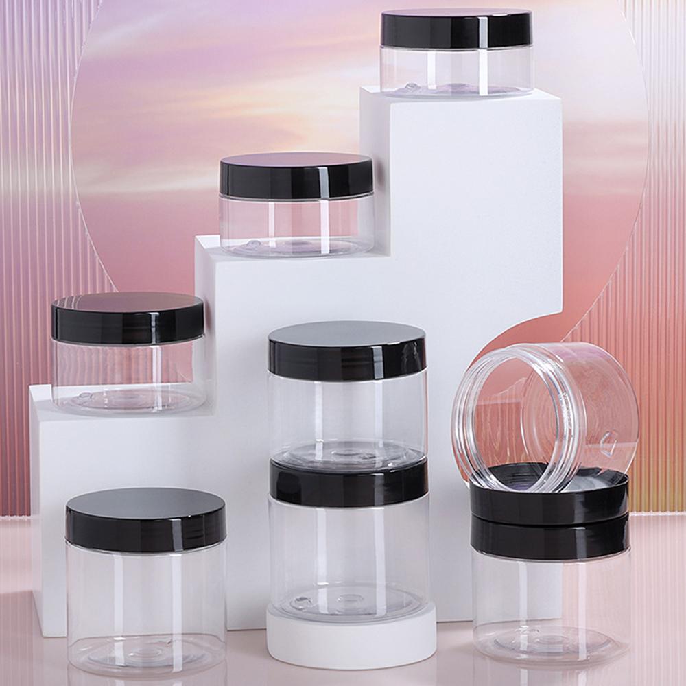 10/30pcs 50ml 100ml 150ml 250ml Empty Cosmetic Cream Jar with Aluminum Lid Storage Jar Makeup Bottle PET Makeup Pot Travel