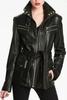 Women's Trench Stylish Coat Jacket Trendy Genuine Leather Lambskin Long Overcoat