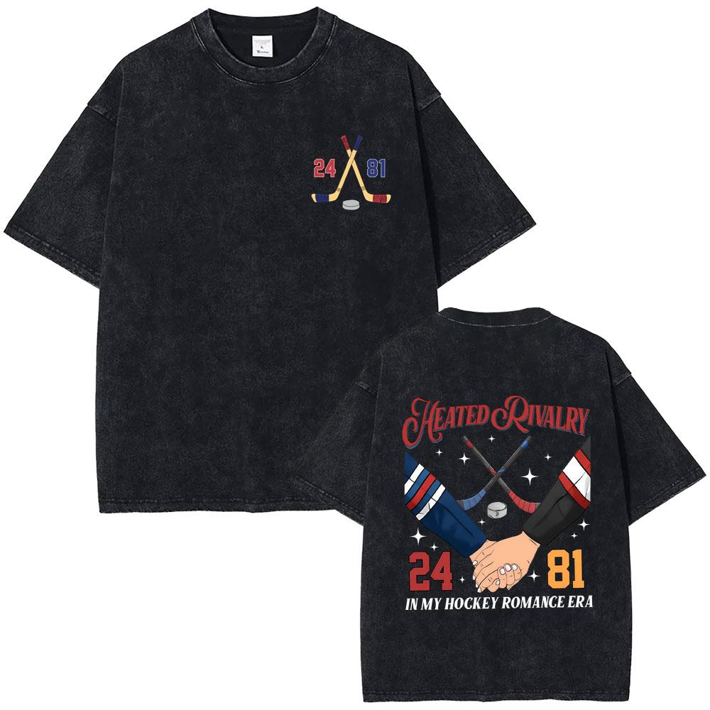 Heated Rivalry Heated All The Time Vintage Washed Tshirt Men Women Fashion Oversized Short Sleeve Tees Male Cotton T Shirt