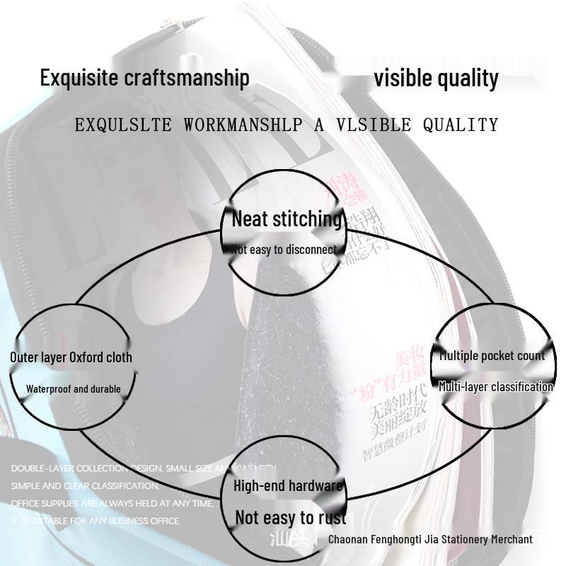 Водонепроницаемая двухслойная холщовая сумка формата А4 для конференций и документов с печатью логотипа