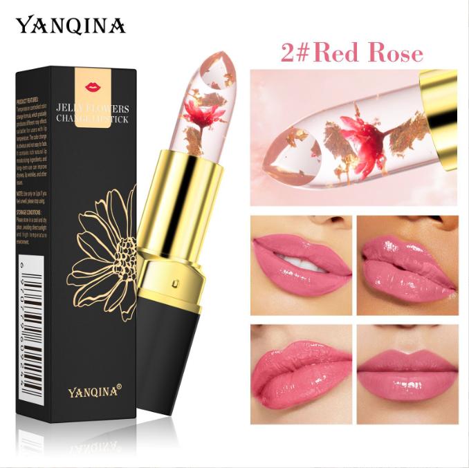 Waterproof Lipgloss Flower Lipstick Temperature Change Color Jelly Lipstick Moisturizer