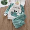 Soft Flannel Leisure Suit Girls Thick Fleece Pullover Sweater Baby Boys Pants Family Outfit Warm Winter Clothing Two Pcs Set
