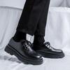 DRESS Business Men's Leather Shoes Classic Minimalist Style Groom's Wedding and Party Thick Soled Black Shoes Trendy