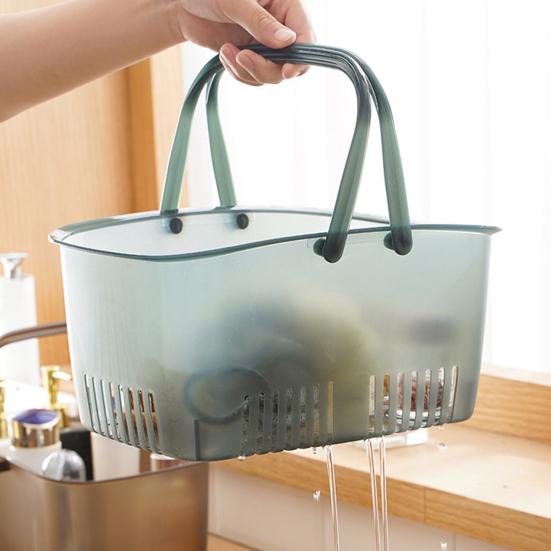 Полая корзина для душа с ручками из полипропилена, несколько дренажных отверстий, корзина для душа, офисные принадлежности