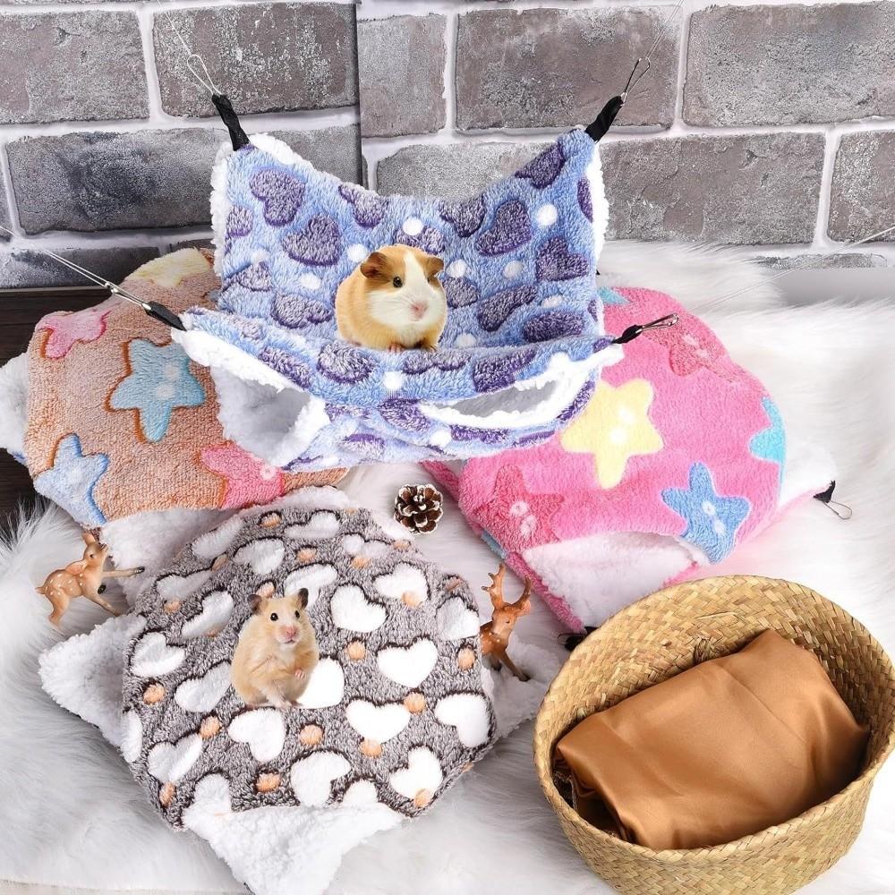 Thicken Warm Small Animal Sleeping Bag Double-layer Pet Rat Nest Squirrel Hanging Bed  Winter Use