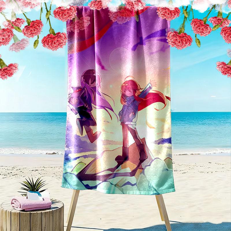 Пляжное полотенце Celeste Dawn Print, Большое мягкое быстросохнущее полотенце для пляжа, кемпинга, плавания