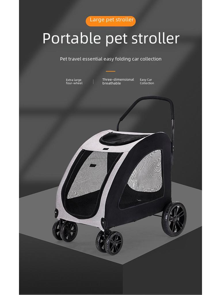Lightweight, Foldable Pet Stroller for Medium & Large Dogs, Elderly Dogs, Cats, and Mobility Aid Users