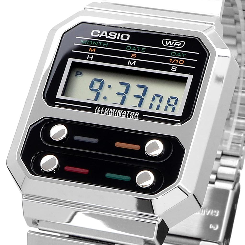 Casio Цифровые часы Дизайн-реплика Модель из-за рубежа Серебристый [Casio] A100WE-1A Мужские [Товар]
