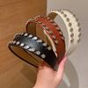 1 шт. Модная женская высококачественная повязка на голову из кожи с крупными заклепками, с широкими полями и высокой тульей, подходит для повседневного ношения, универсальна для маскировки