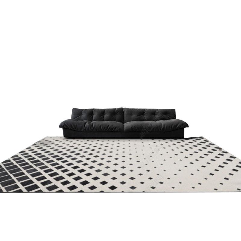 Французский минималистский черно-белый клетчатый ковер для гостиной или спальни