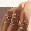 10Pcs/Set Moon Star Rings Women Girls Jewellery Set Gifts Accessories