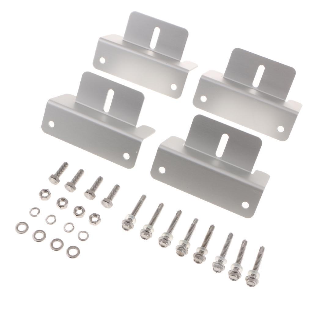 4 Piece Solar Panel Z Type Aluminum Mounting Bracket Holder for Roof RV Boat