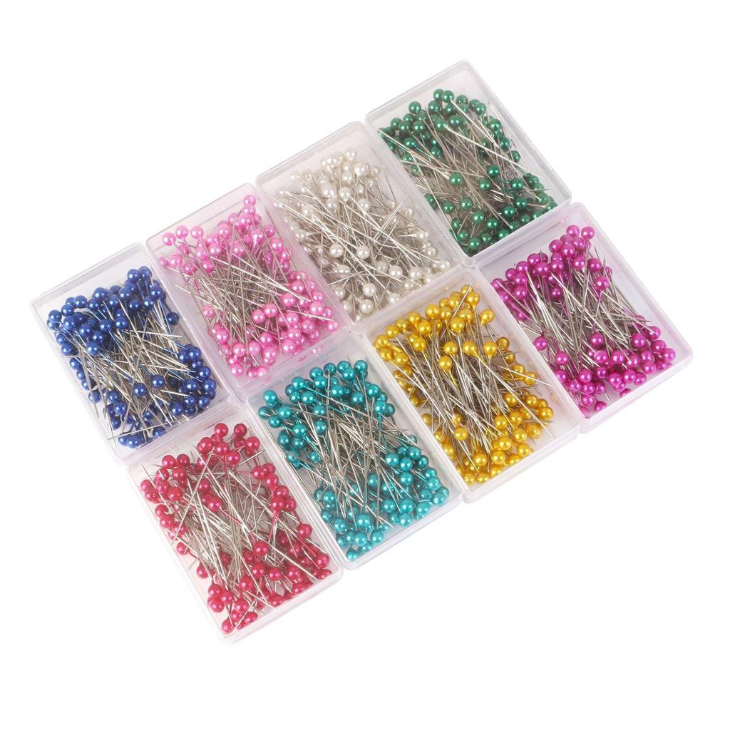 100pcs Boxed Color Nickel-Plated Pearlescent Needles Diy Clothing Positioning Decorative Bead Needles Sewing Accessories