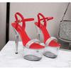 Женская обувь, женские сандалии, прозрачные туфли на высоком каблуке, сандалии с открытым носком, серия 1986 года, каблук 20 см, платформа 10 см LFD