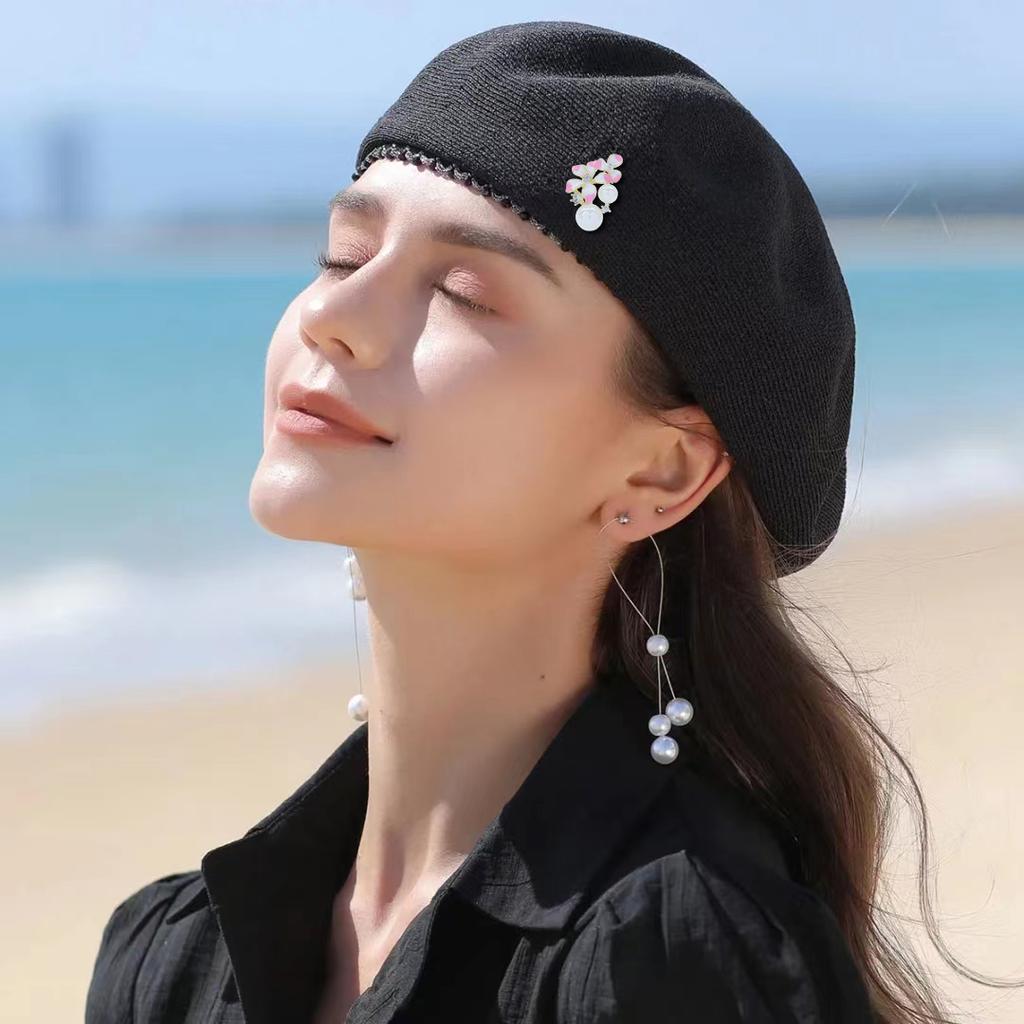 New Enamel Flower Collar Pin For Women Summer Fashion Design Brooch Pearl Jewelry Cubic Zirconia And Copper Material