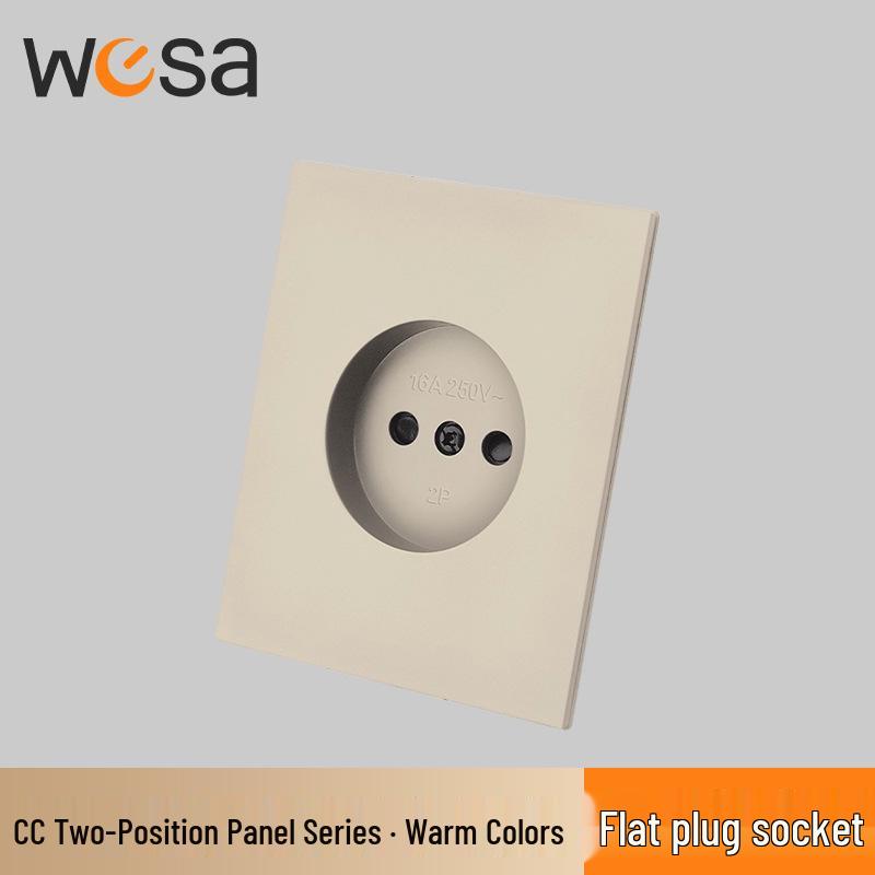 WESA European Standard Multi-hole Socket Panel with Warm Colors, Flame Retardant Protection, and Simple European Style Switch