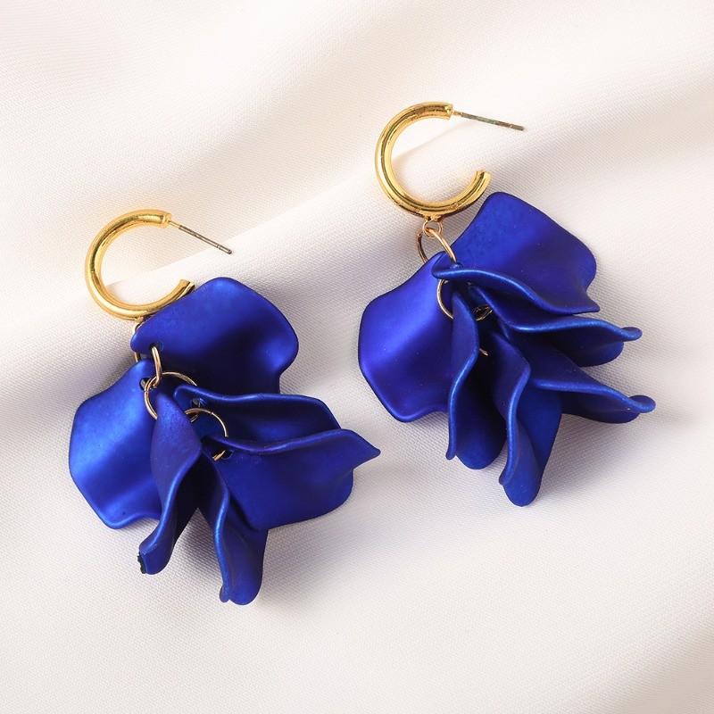 Pinkdudu Модные серьги-капли в виде лепестков роз из смолы с жемчужным блеском, женские украшения PD2386