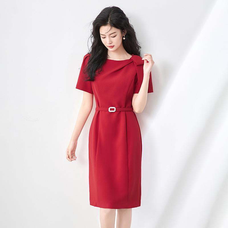 Летнее платье, украшенное бантом в стиле тихой роскоши - Элегантный облегающий талию стиль