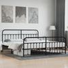 VidaXL Metal Bed Frame with Headboard-Footboard Black 193x203 Cm 352602
