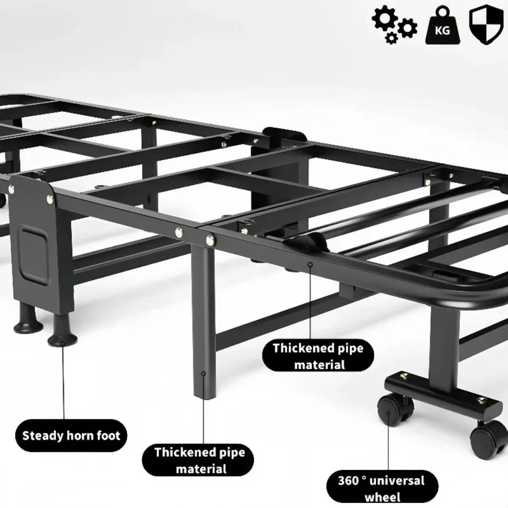 Сверхпрочная портативная складная кровать с металлическим основанием, кровать для обеда, идеально подходит для сна и отдыха, комфорт в офисе, экономия места